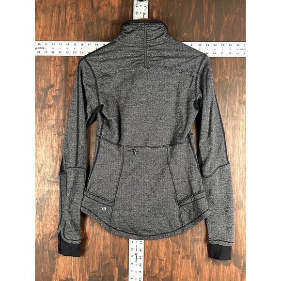 Lululemon Athletica Half Zip Base Runner Jacket Heathered Herringbone Womens 8 - Picture 4 of 6
